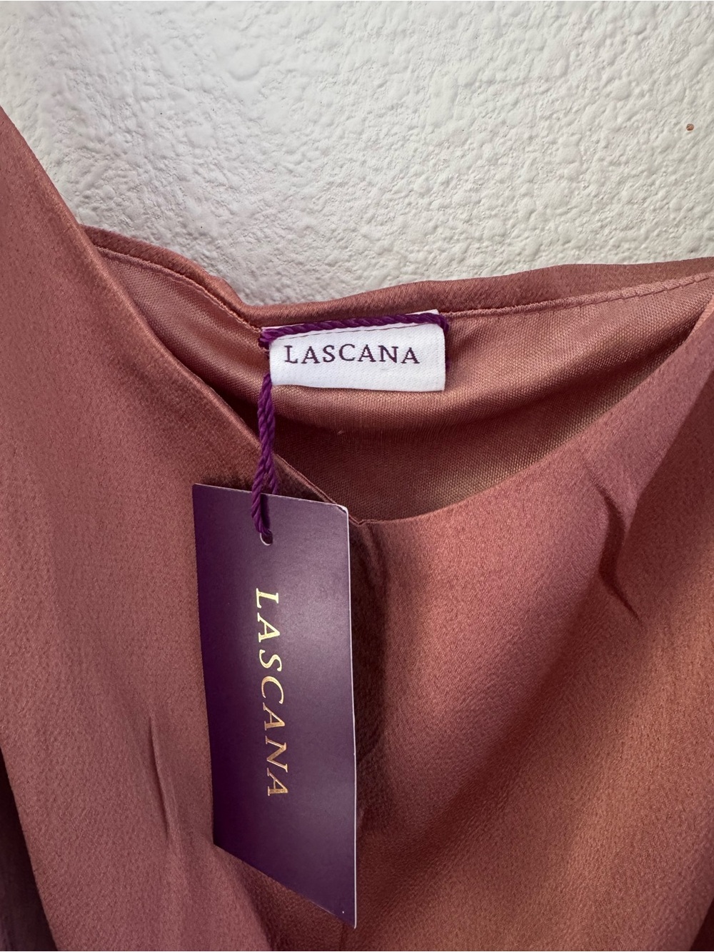 Lascana Satin Midi Dress Tie-Waist Spaghetti-Strap Slip Wrap 10 NWT - Picture 8 of 15